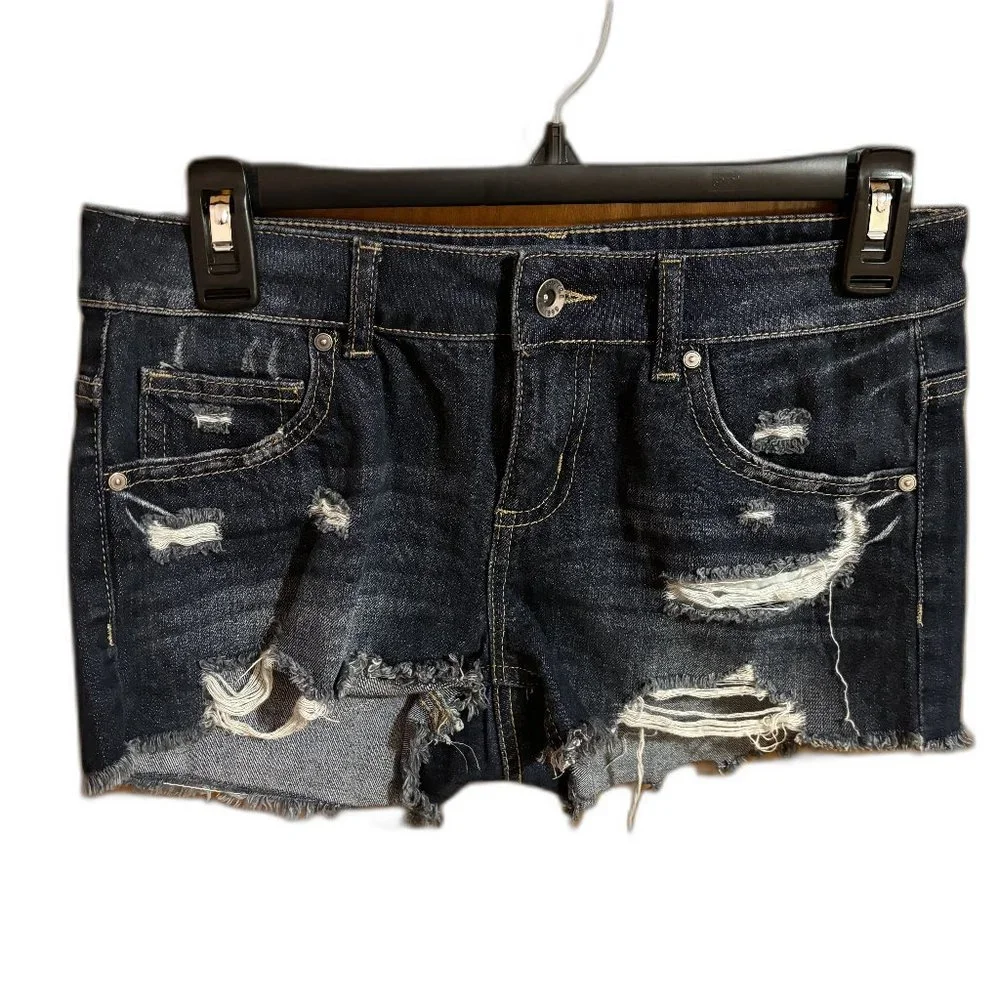 Empyre Jenna Distressed Blue Denim Shorts Size‎ 3